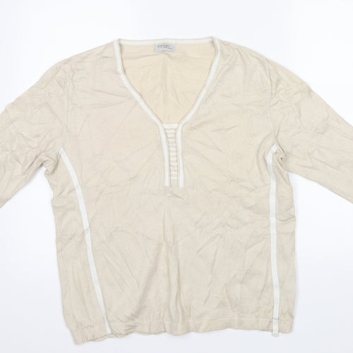 faber Womens Beige   Basic Blouse Size 12
