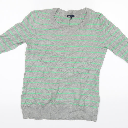 Gap Mens Grey Striped Knit Pullover Jumper Size S