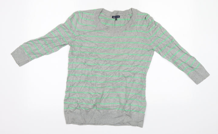 Gap Mens Grey Striped Knit Pullover Jumper Size S