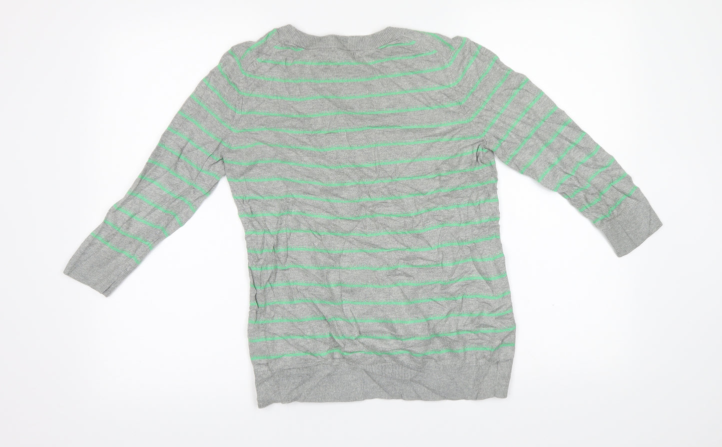 Gap Mens Grey Striped Knit Pullover Jumper Size S