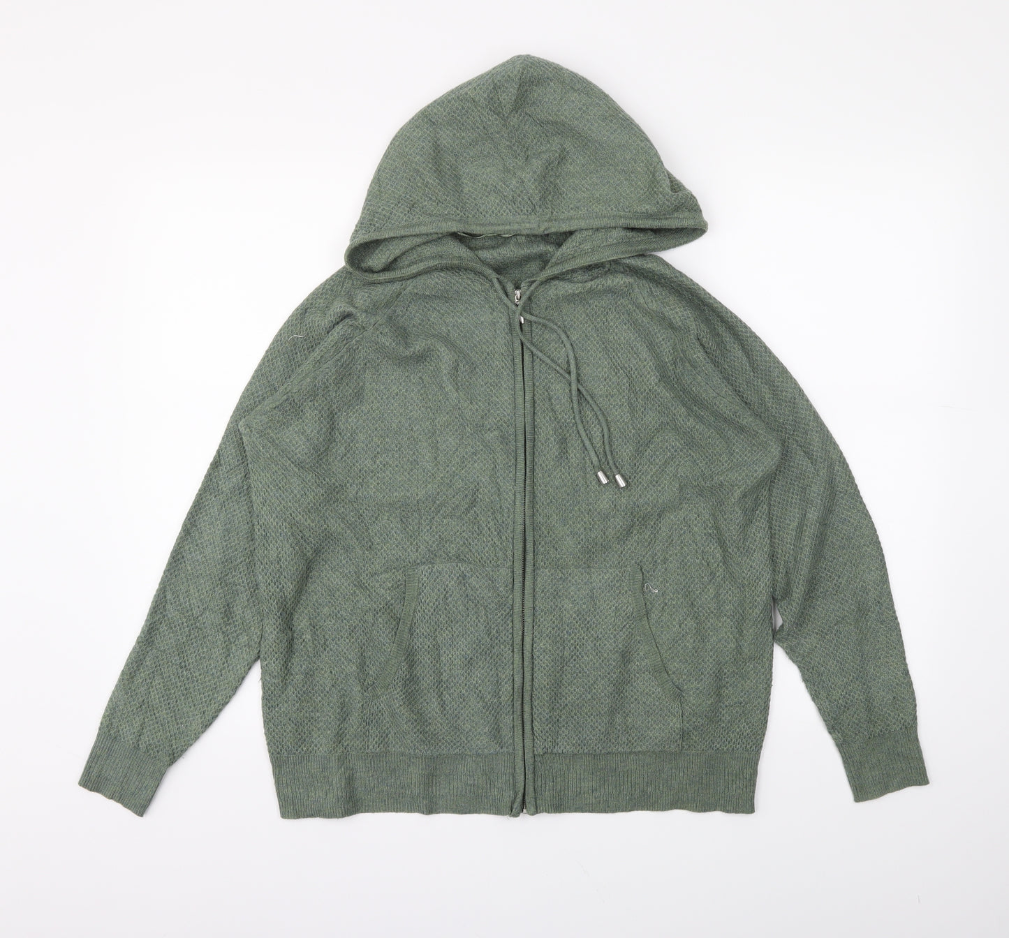 M&S Womens Green   Full Zip Hoodie Size M