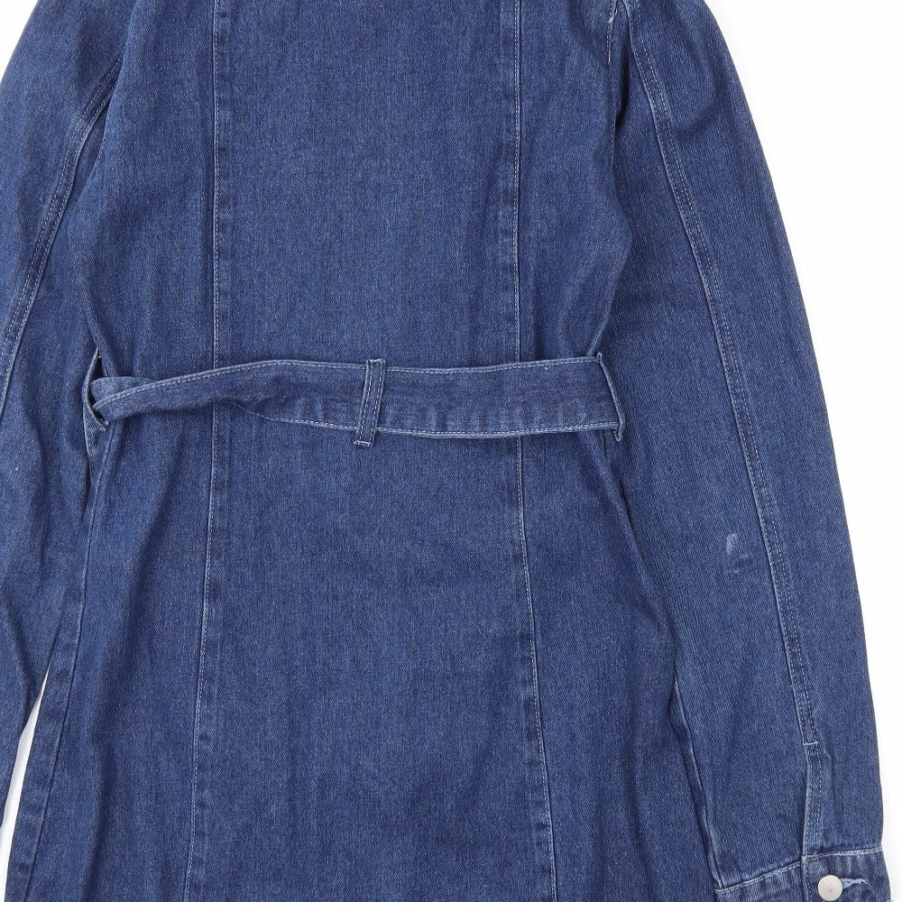 PRETTYLITTLETHING Womens Blue  Denim Jacket Dress  Size 10  - .