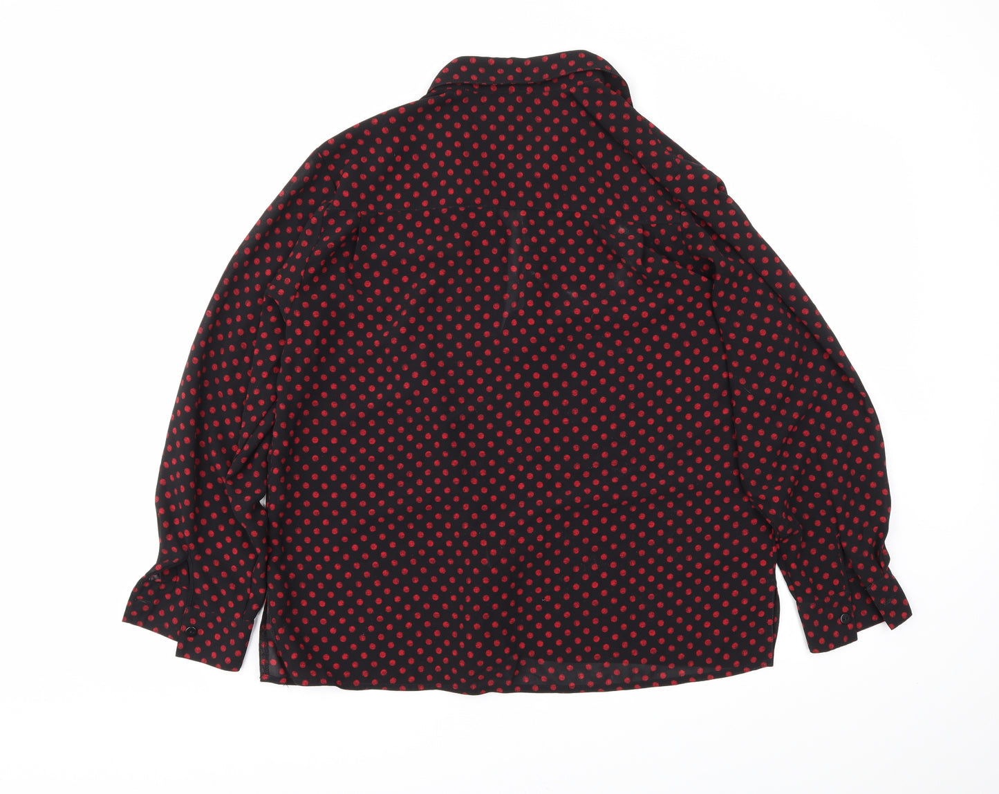Viyella Womens Black Polka Dot  Basic Blouse Size 14