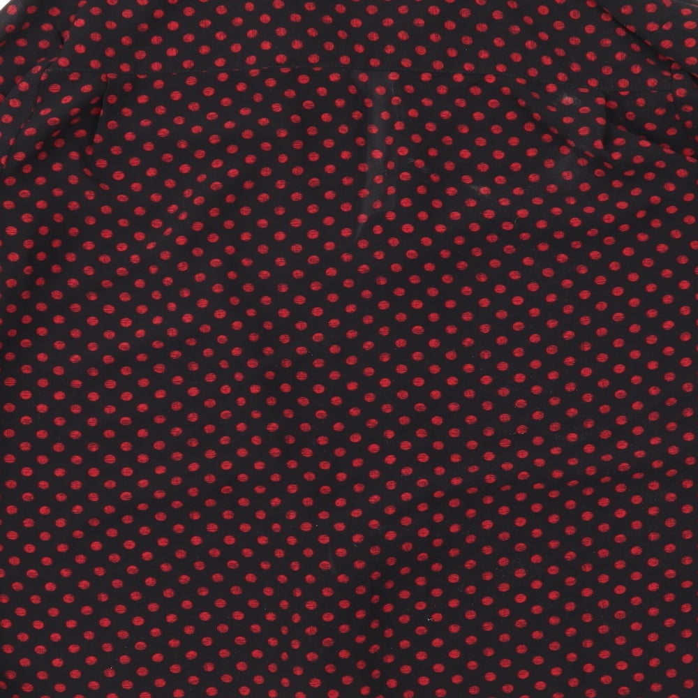 Viyella Womens Black Polka Dot  Basic Blouse Size 14