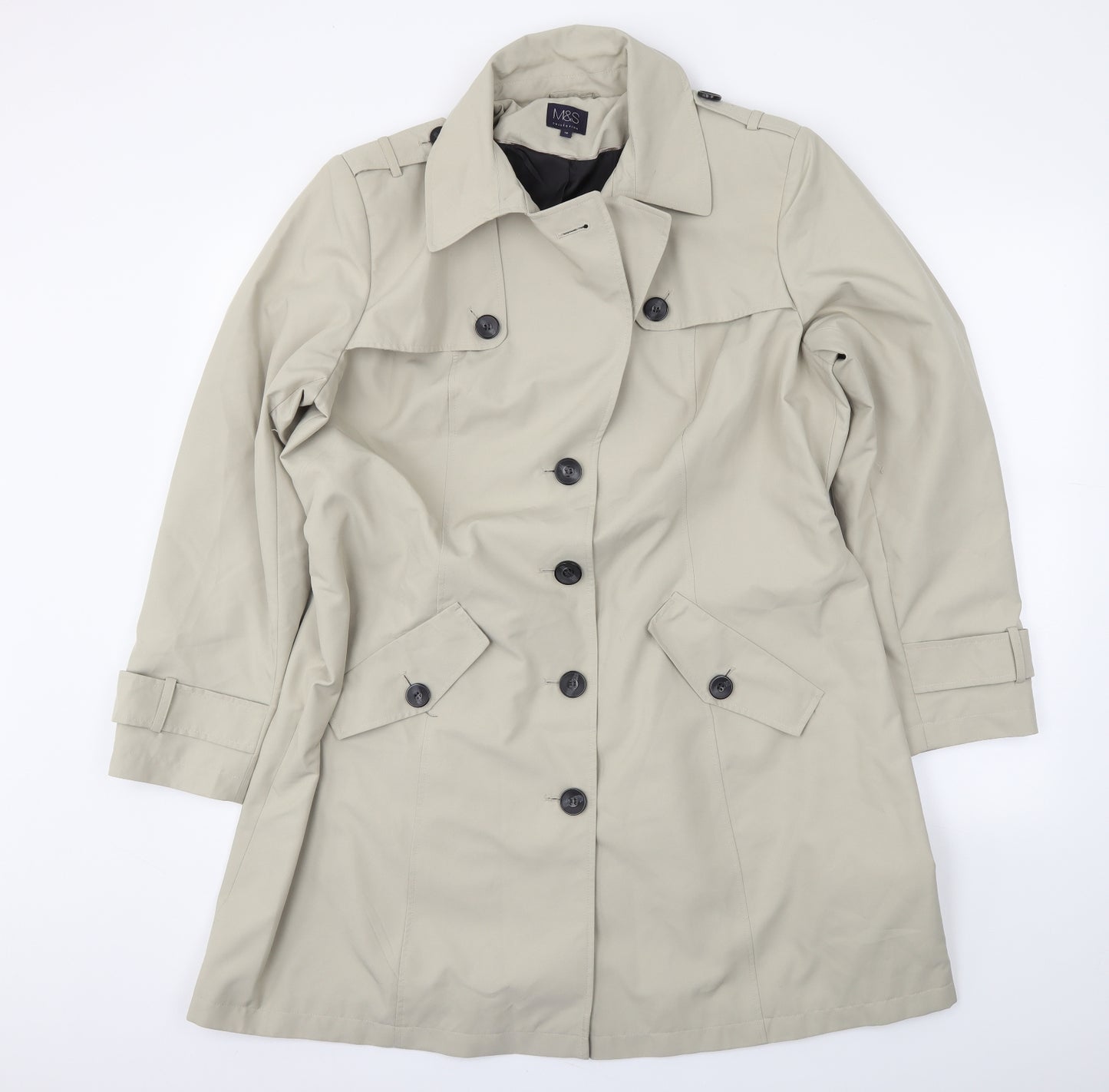M&S Womens Beige   Trench Coat Coat Size 18