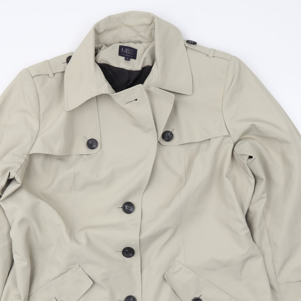 M&S Womens Beige   Trench Coat Coat Size 18