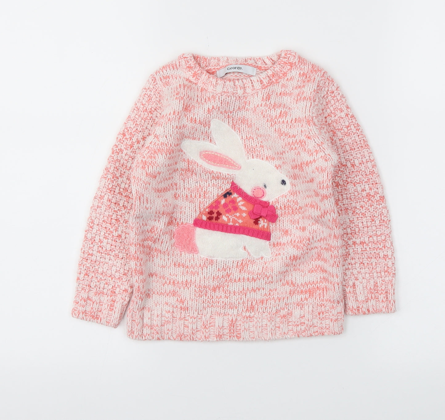 George Girls Pink   Pullover Jumper Size 2-3 Years