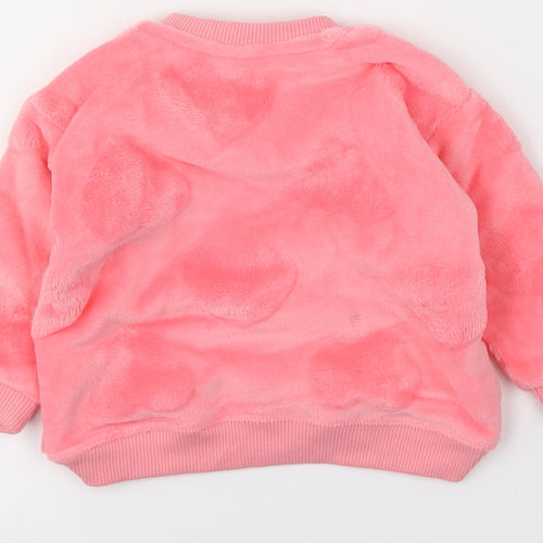H&M Girls Pink   Pullover Jumper Size 6-9 Months