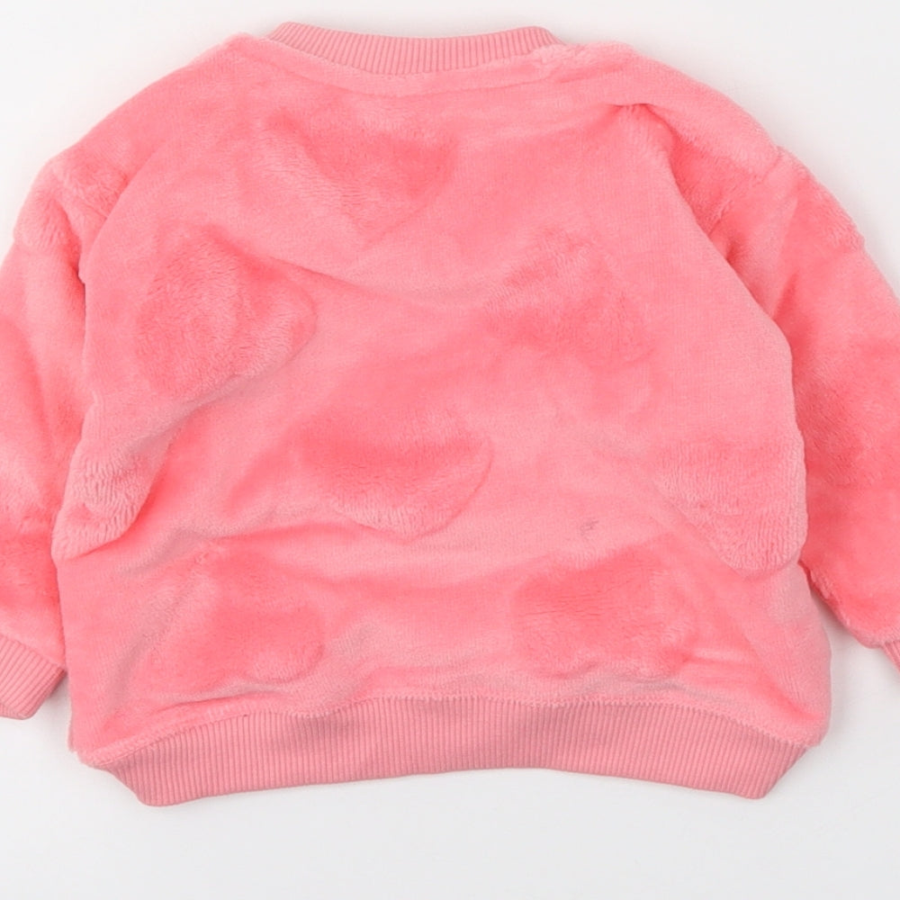 H&M Girls Pink   Pullover Jumper Size 6-9 Months