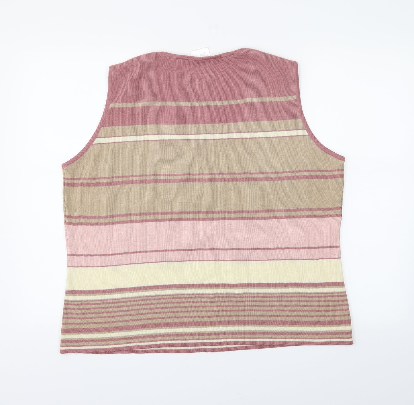 Preworn Womens Beige Striped  Vest Jumper Size 20