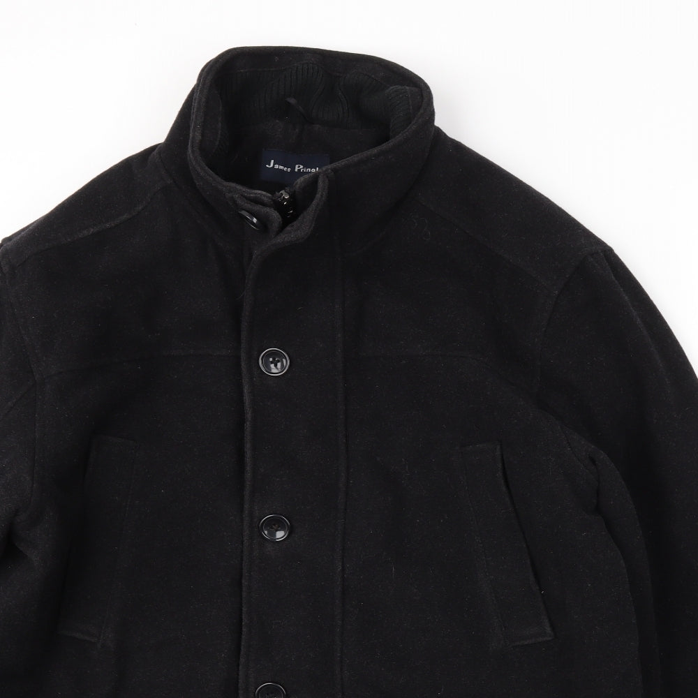 James pringle  Mens Black   Overcoat Coat Size M