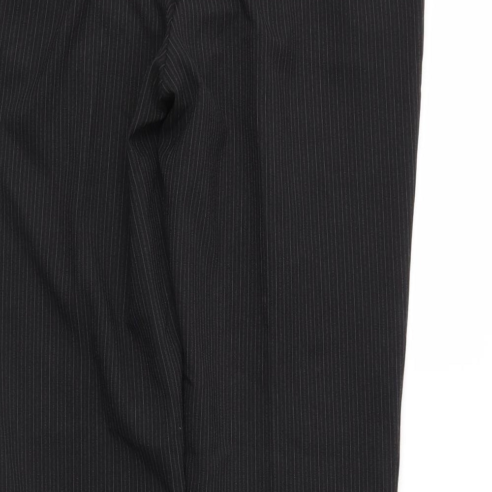 Papaya Womens Black Striped  Trousers  Size 12 L29 in