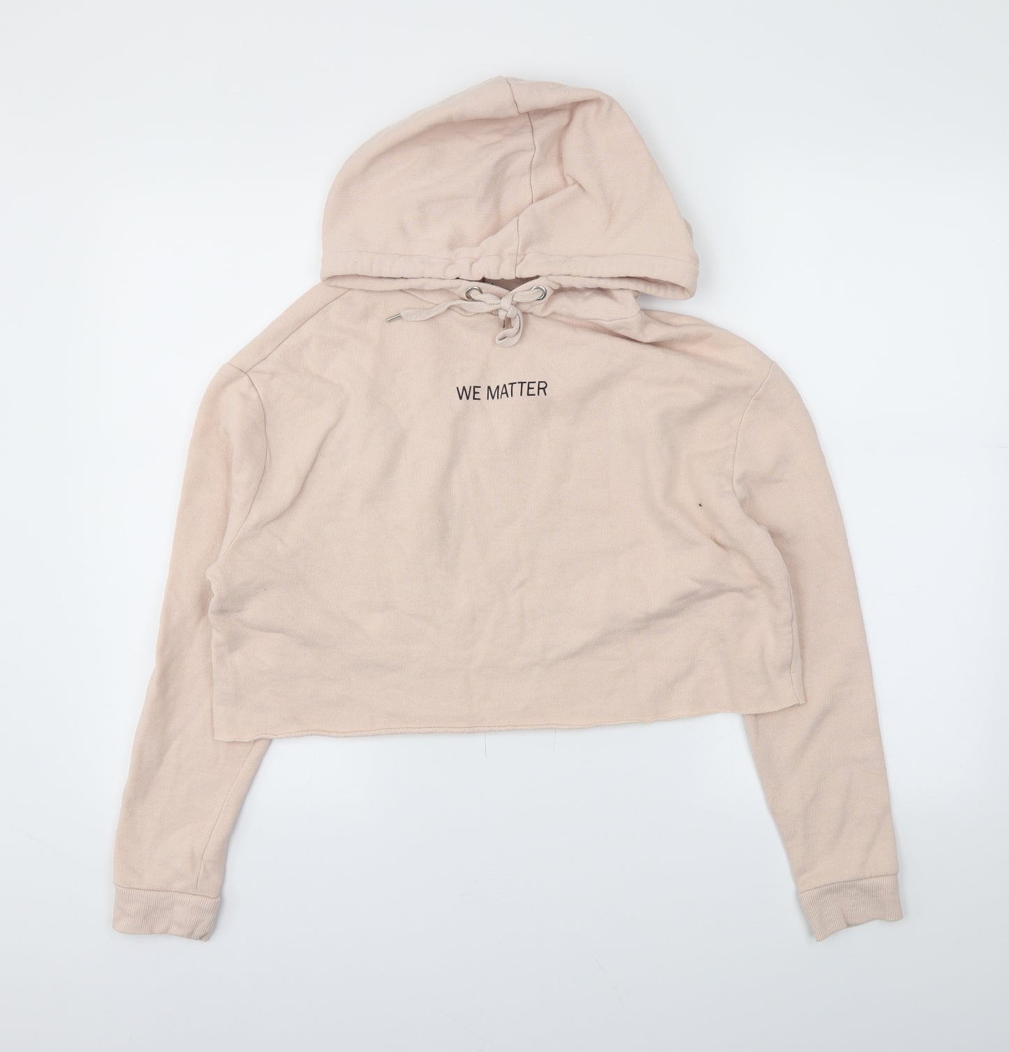 H&M Womens Pink   Pullover Hoodie Size M  - CROPPED