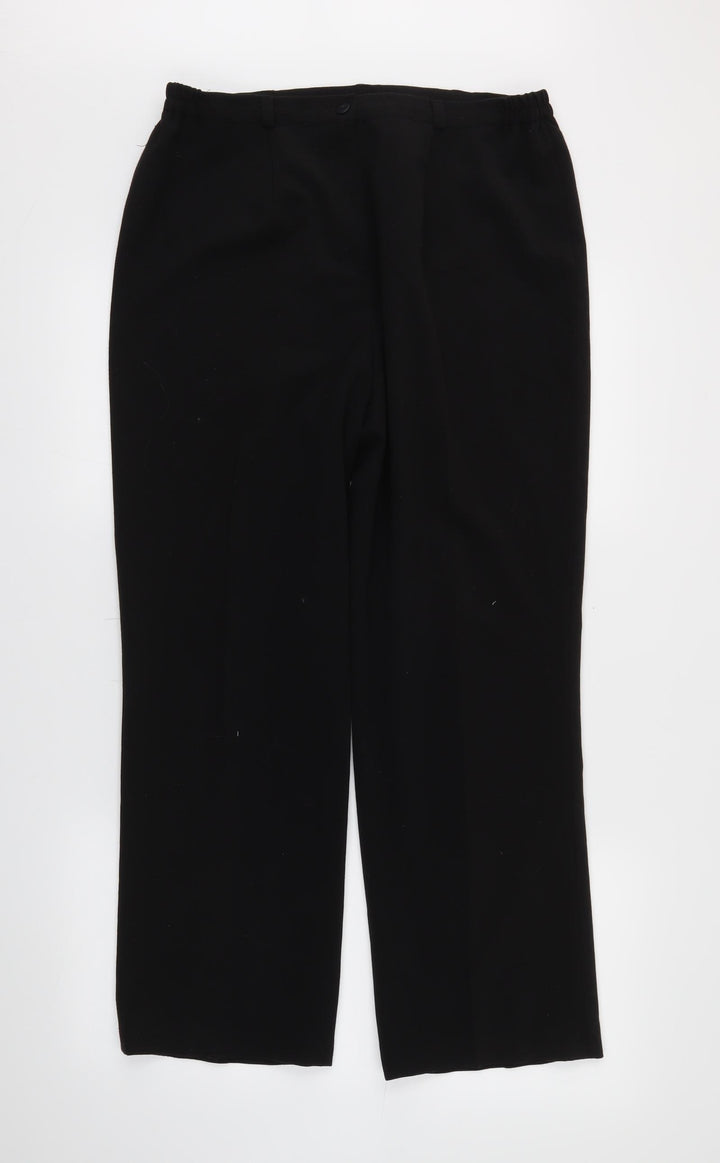 BASSINI Womens Black Trousers Size 14 L26 in