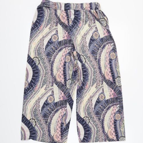 Preworn Womens Blue Geometric  Cropped Trousers Size S L29 in