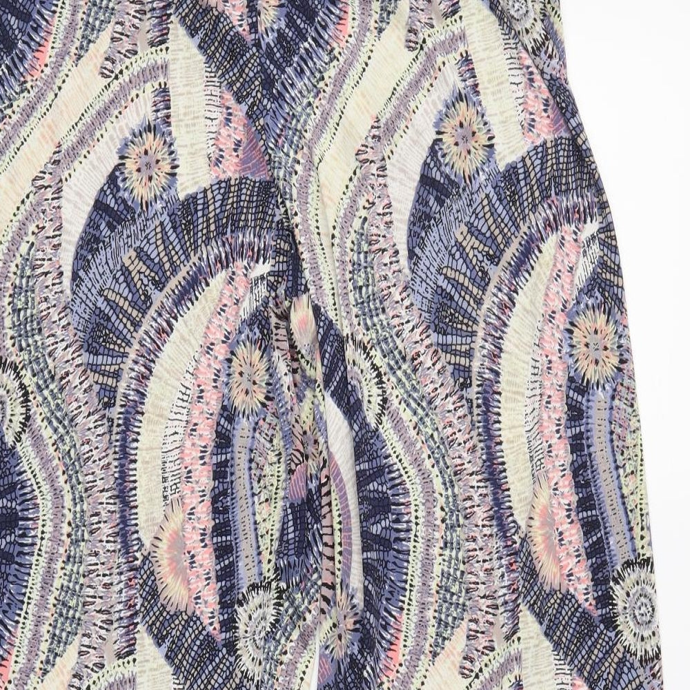 Preworn Womens Blue Geometric  Cropped Trousers Size S L29 in