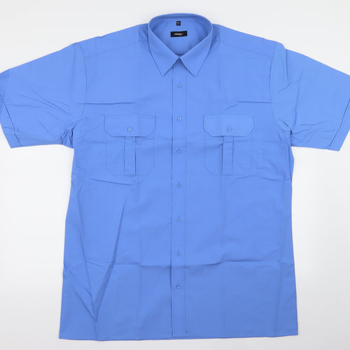disley Mens Blue    Button-Up Size 17