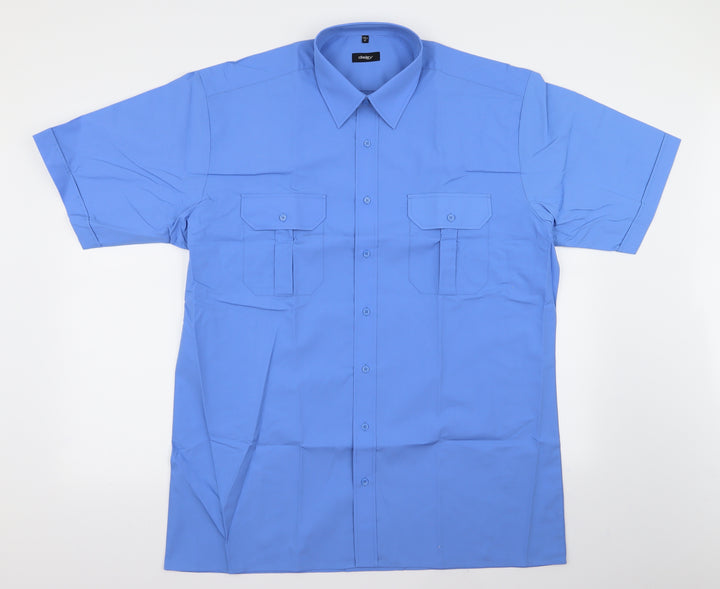 disley Mens Blue    Button-Up Size 17