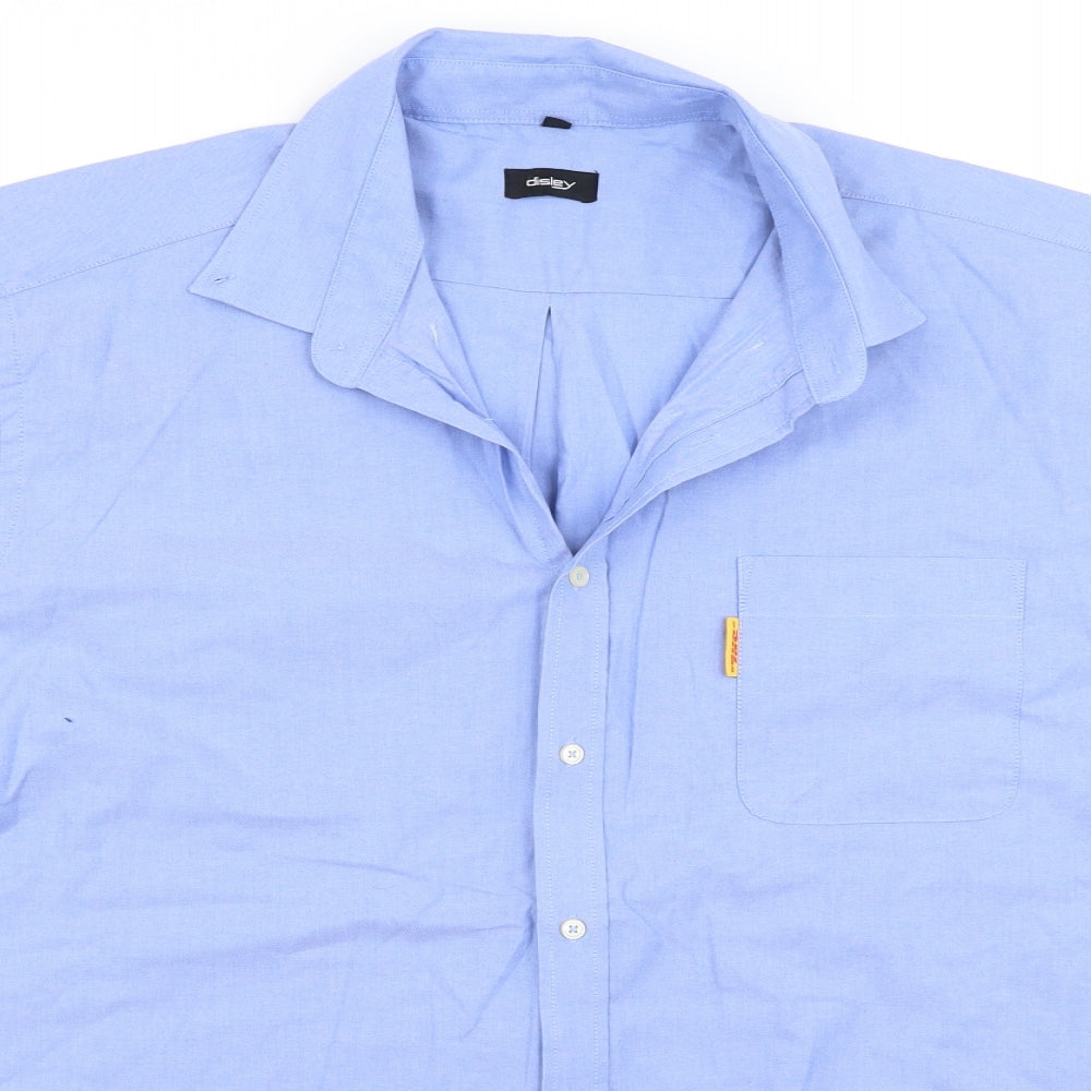 disley Mens Blue    Button-Up Size 17