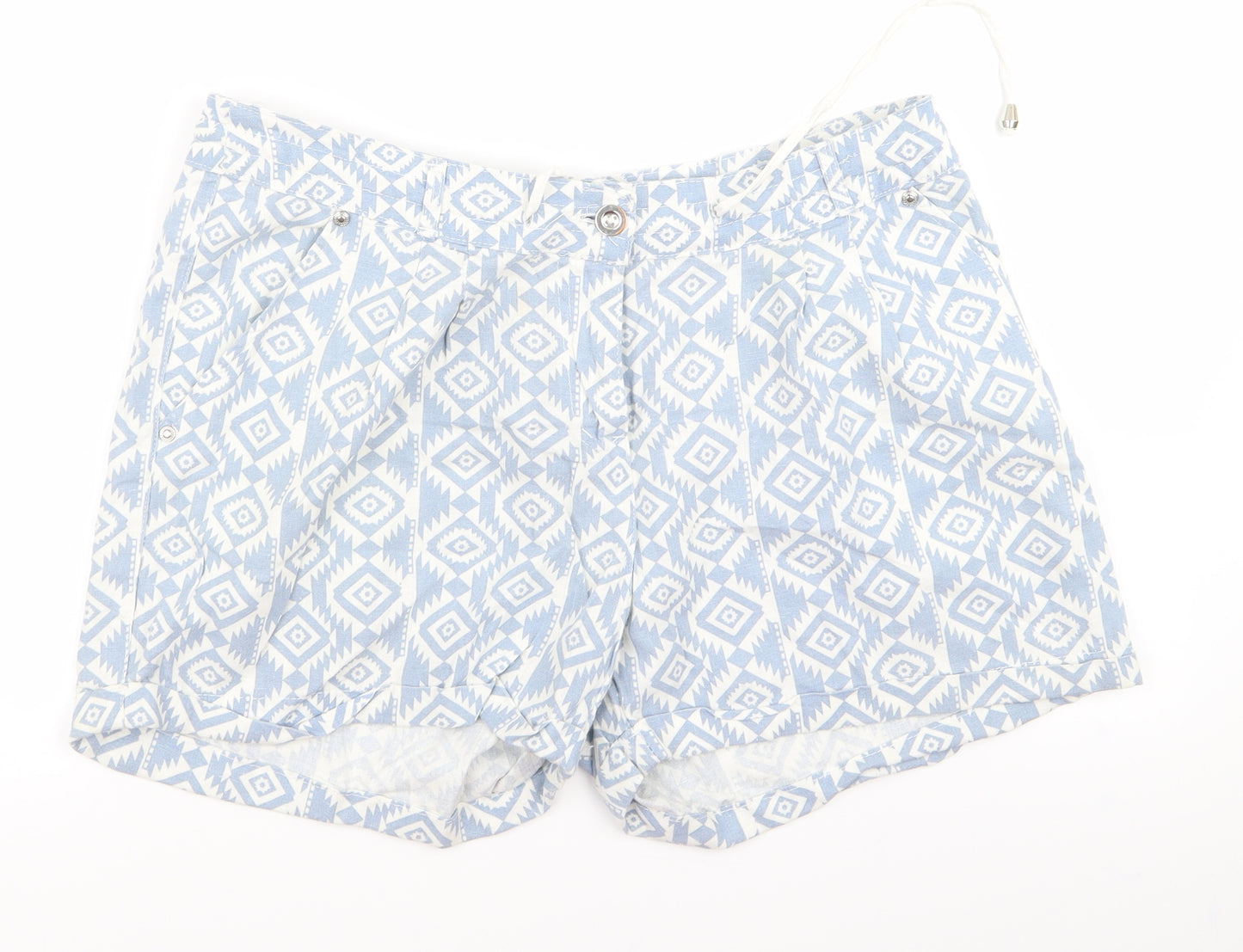 Preworn Womens Blue Paisley  Biker Shorts Size 16