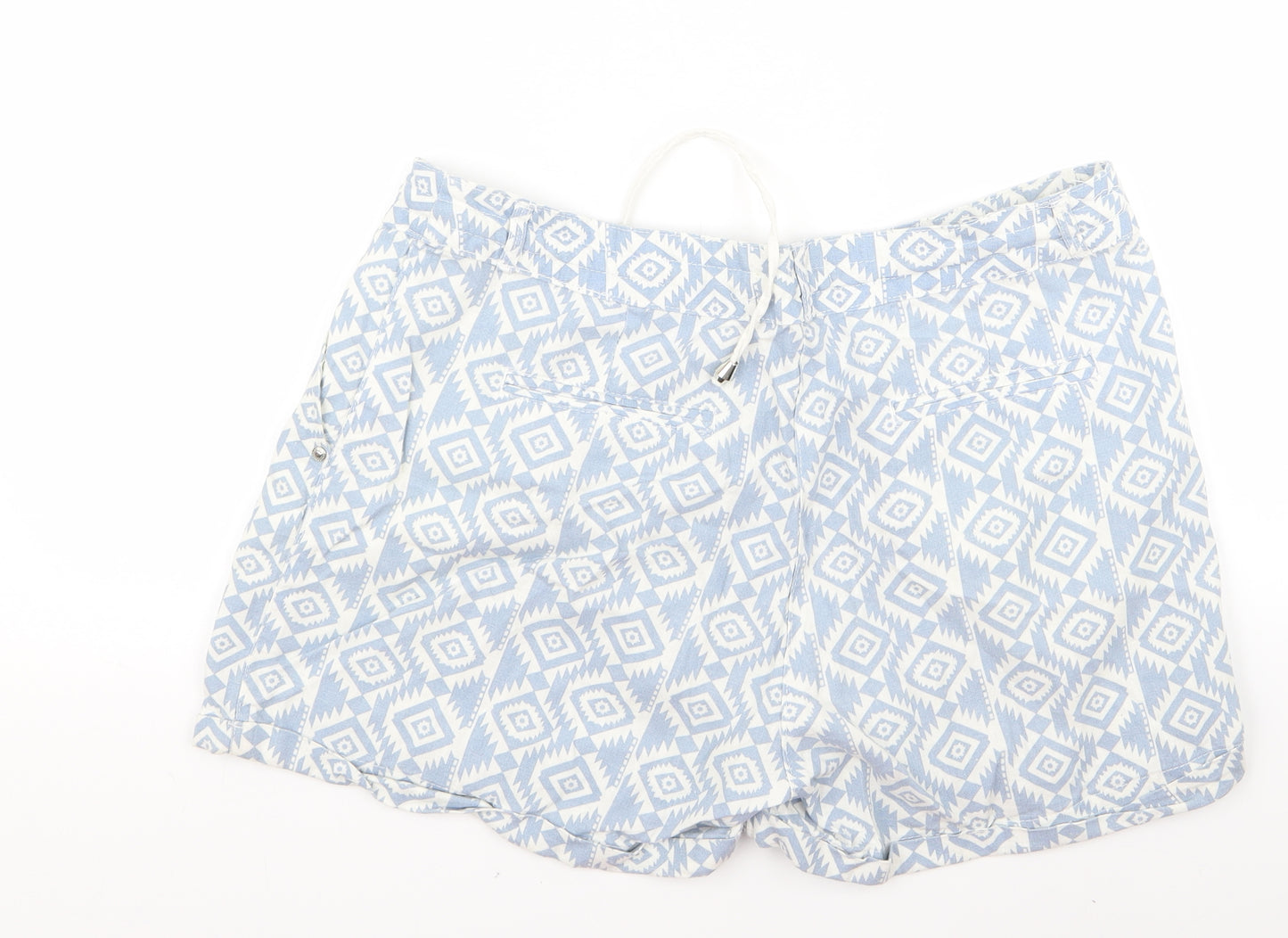 Preworn Womens Blue Paisley  Biker Shorts Size 16