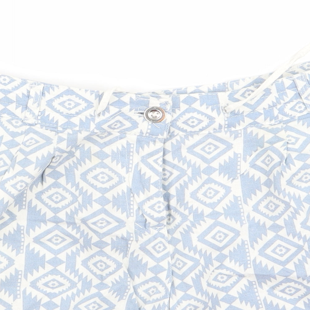 Preworn Womens Blue Paisley  Biker Shorts Size 16
