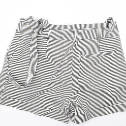 Oasis Womens Black Striped  Bermuda Shorts Size 14