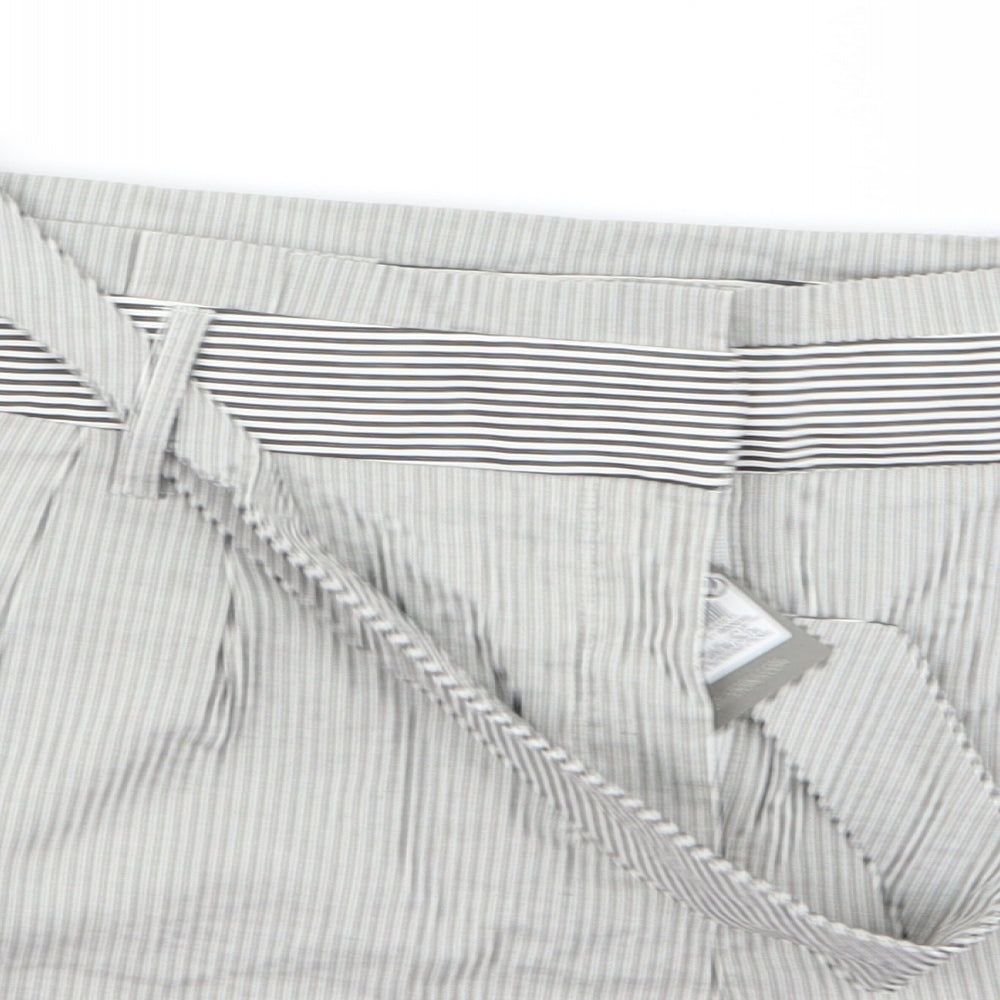 Oasis Womens Black Striped  Bermuda Shorts Size 14