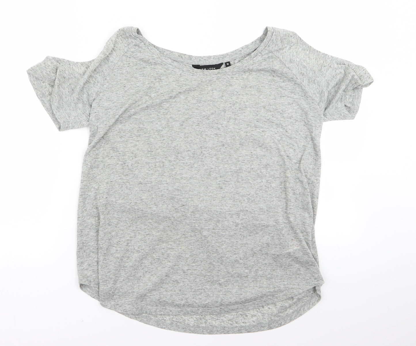 New Look Womens Grey   Basic T-Shirt Size 12  - v