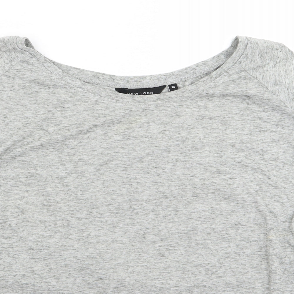 New Look Womens Grey   Basic T-Shirt Size 12  - v