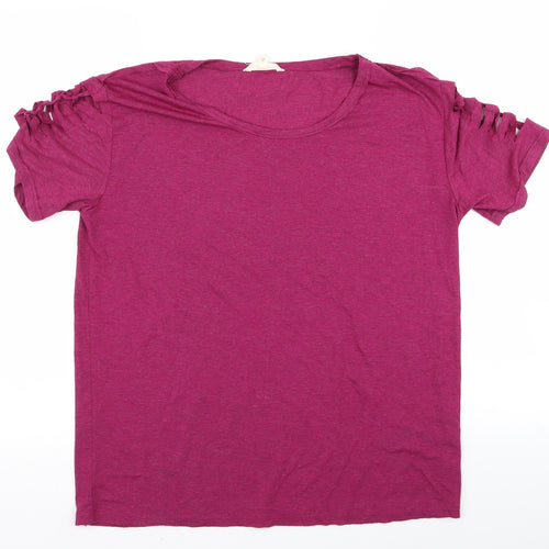 nexr Womens Purple   Basic T-Shirt Size 12