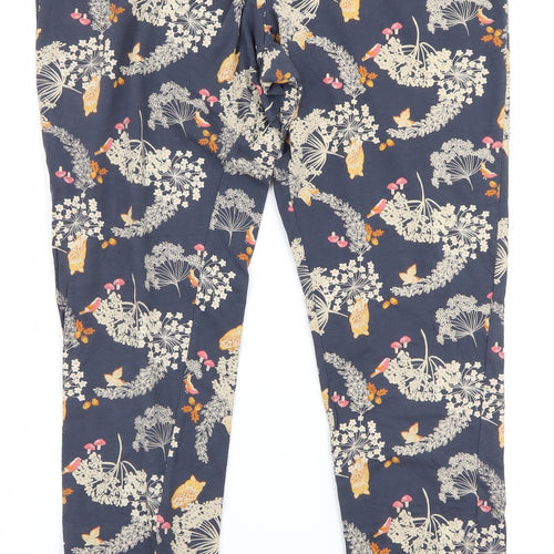 debanams Womens Blue Floral  Sweatpants Trousers Size 12 L20 in - v