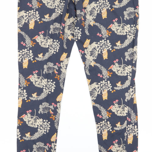 debanams Womens Blue Floral  Sweatpants Trousers Size 12 L20 in - v