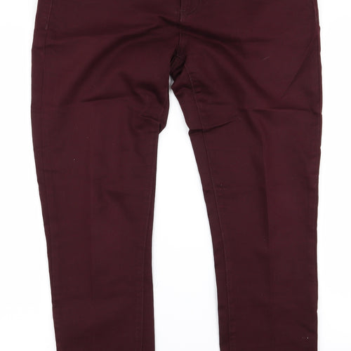 yesyes Womens Red   Skinny Jeans Size 14 L27 in - v