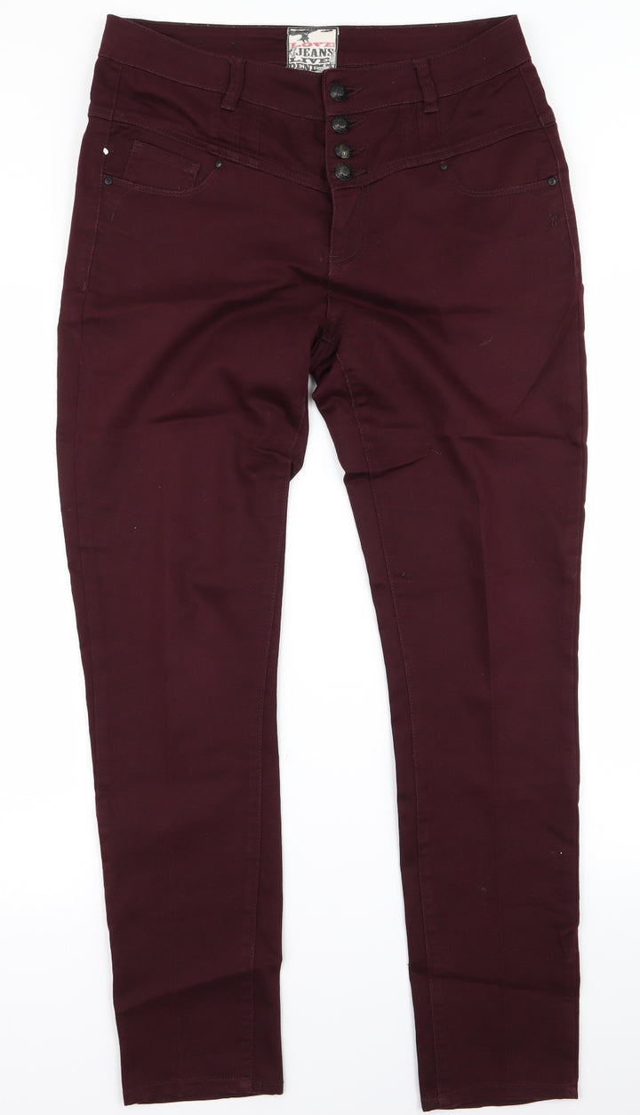 yesyes Womens Red   Skinny Jeans Size 14 L27 in - v