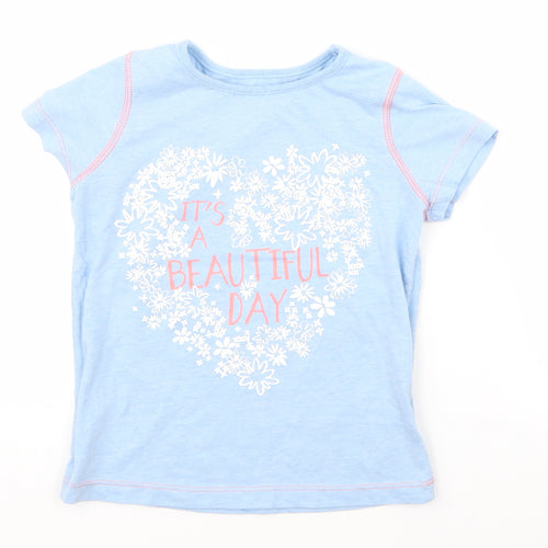 Nutmeg Girls Blue   Basic T-Shirt Size 5 Years