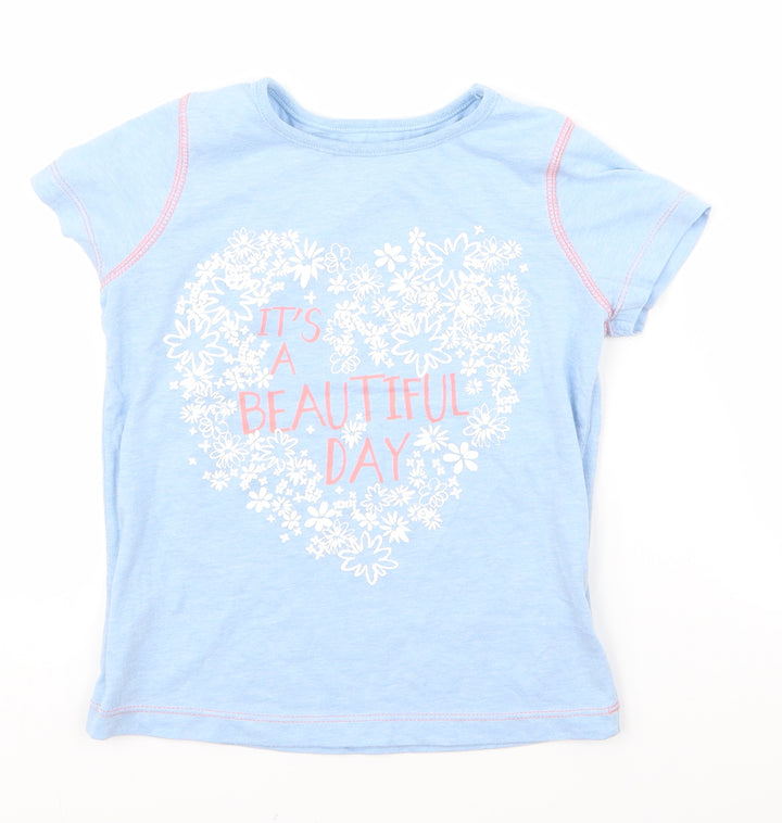 Nutmeg Girls Blue   Basic T-Shirt Size 5 Years