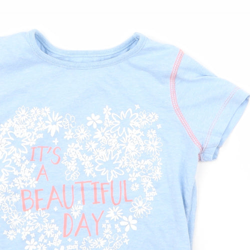 Nutmeg Girls Blue   Basic T-Shirt Size 5 Years