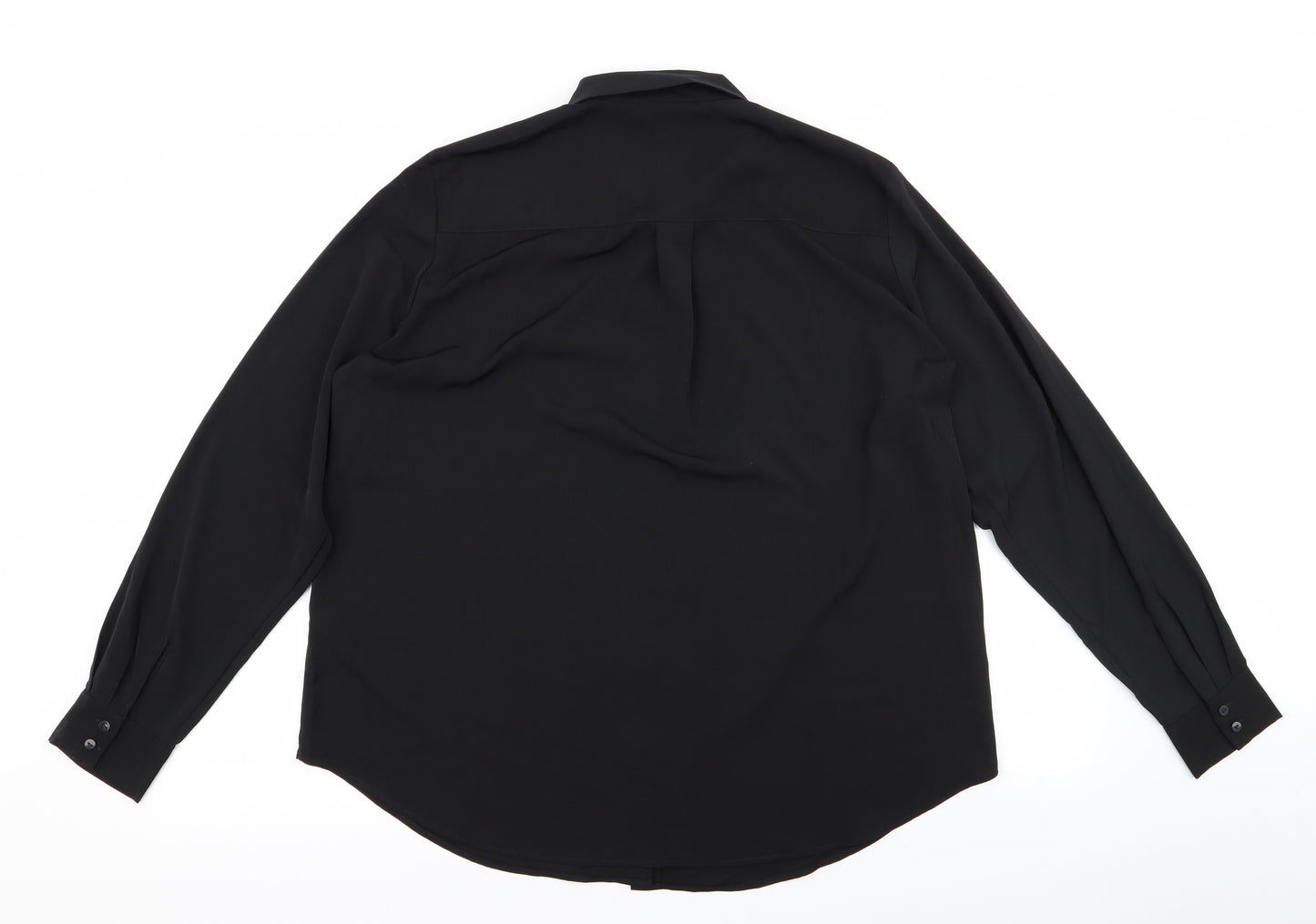 H&M Womens Black   Basic Button-Up Size 14