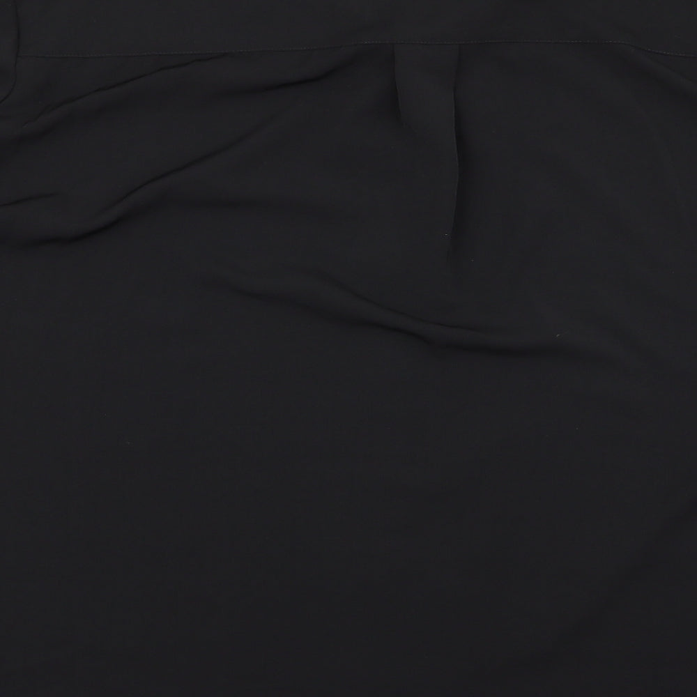 H&M Womens Black   Basic Button-Up Size 14