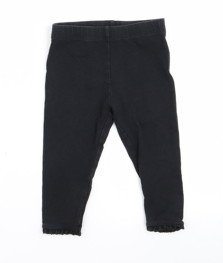 NEXT Girls Black Track Pants Trousers Size 9 Months