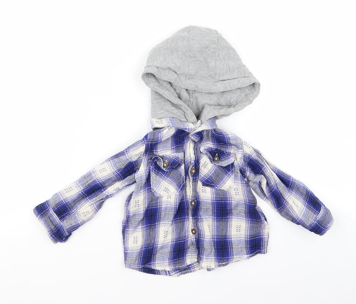 Preworn Baby Blue Check  Jacket  Size 12 Months