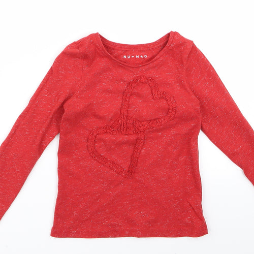 Nutmeg Girls Red   Basic T-Shirt Size 9 Years