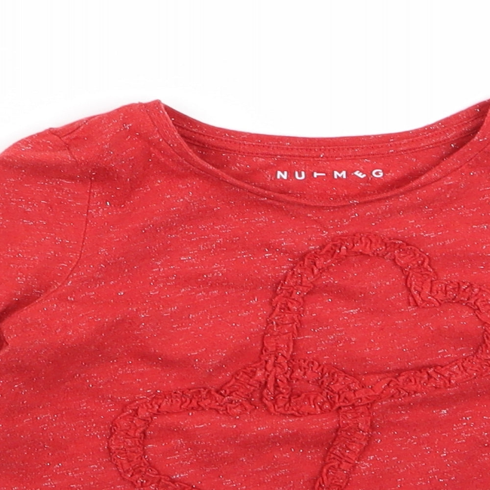 Nutmeg Girls Red   Basic T-Shirt Size 9 Years