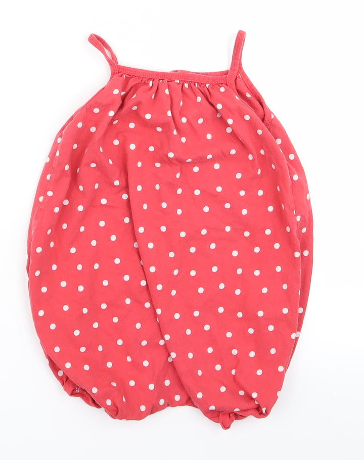 Preworn Baby Red Spotted Babygrow One-Piece Size 12 Months