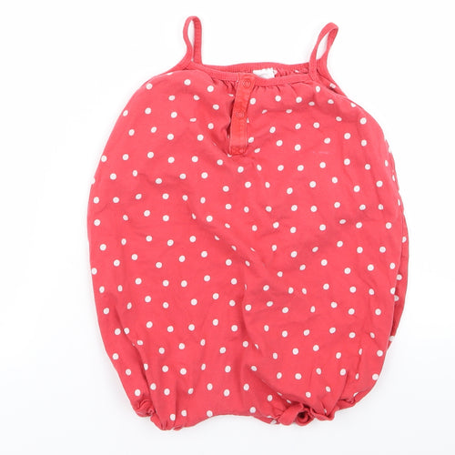 Preworn Baby Red Spotted  Babygrow One-Piece Size 12 Months