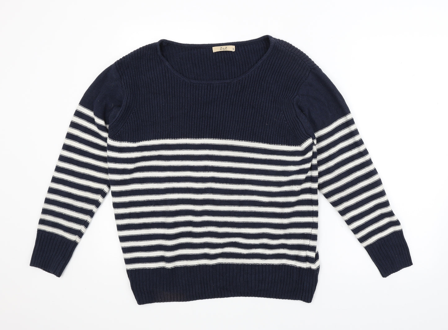 Z by Z Mens Blue Striped  Pullover Jumper Size S
