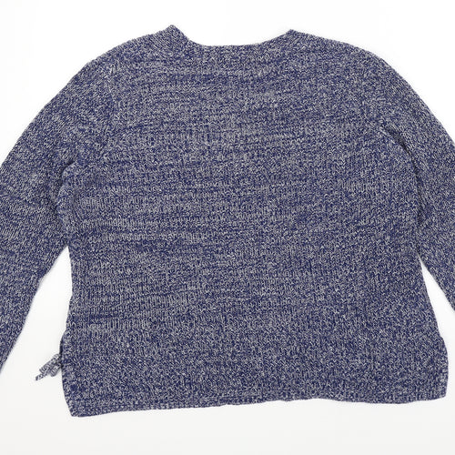 M&Co Womens Blue Herringbone  Pullover Jumper Size 12