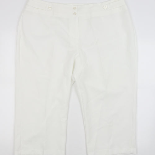 BM Womens White   Cropped Trousers Size 20 L20 in