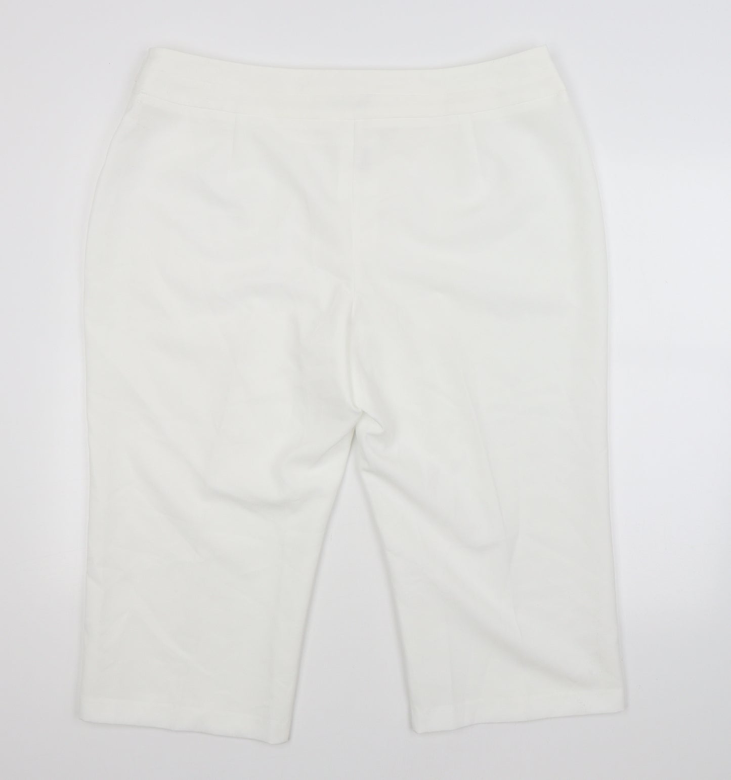BM Womens White   Cropped Trousers Size 20 L20 in